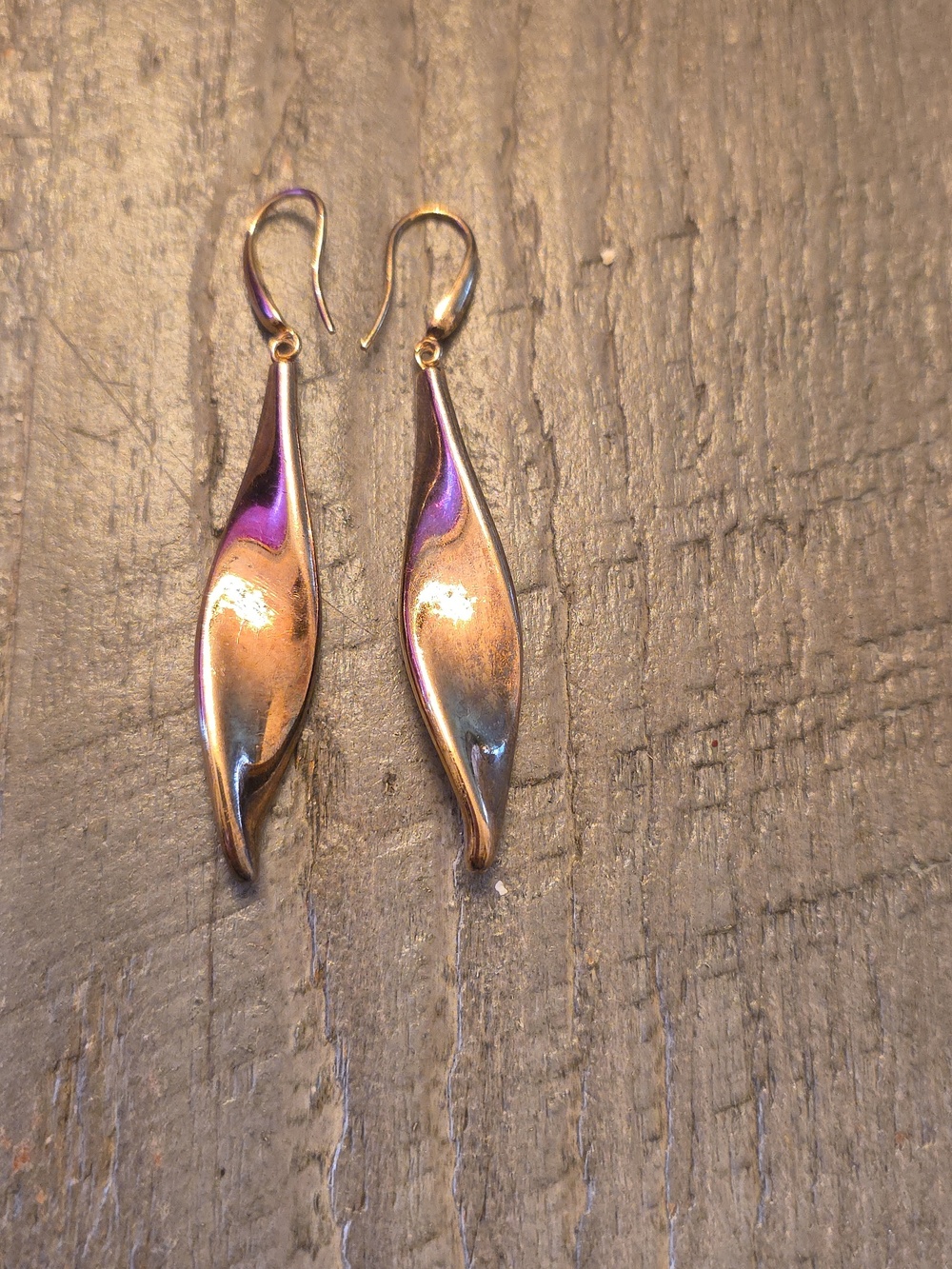 Elegant Gold-Tone Sculpted Drop Earrings for Women Sterling Silver